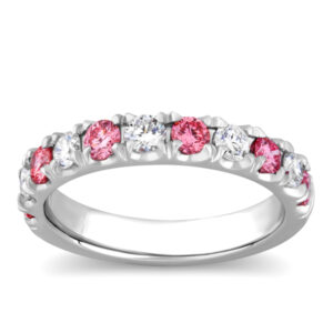 Fancy Vivid Pink Lab Diamond Anniversary Band (1cttw)
