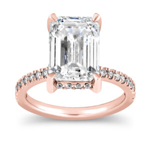Emerald Hidden Halo Engagement Ring (GIA Certified 1cttw)