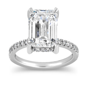 Emerald Hidden Halo Engagement Ring (GIA Certified 2cttw)