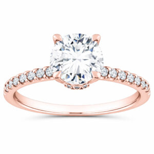 Round Hidden Halo Engagement Ring (GIA Certified 1cttw)