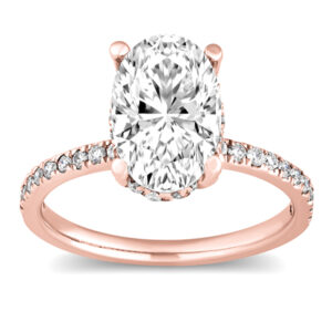 Oval Hidden Halo Engagement Ring (GIA Certified 1cttw)