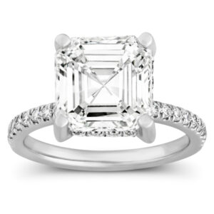 Asscher Lab Diamond Hidden Halo Engagement Ring (5cttw)