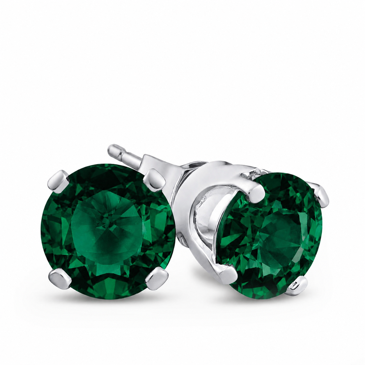 Lab Grown Emerald Studs (4mm - 6mm)