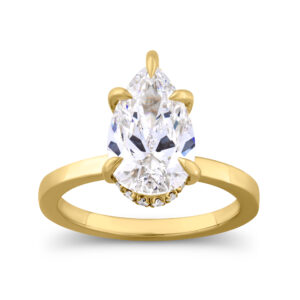 Certified Lab Grown Pear Diamond Hidden Halo Ring (3-4cttw)