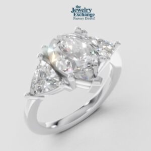 Manny-Bev-Natural Pear and Trillion Three stone ring 14k white gold (2)