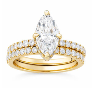 IGI Certified E-VVS2 Lab Diamond Hidden Halo Wedding Set (2-5cttw)