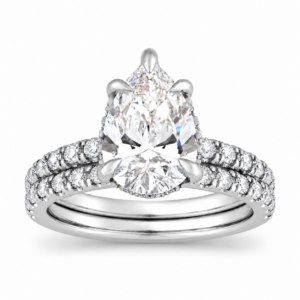 IGI Certified Pear Lab Hidden Halo Wedding Set (2cttw-3cttw)