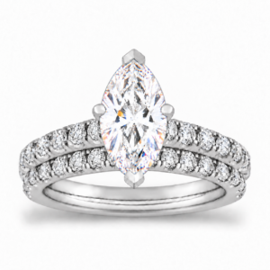 IGI Certified Marquise Lab Hidden Halo Wedding Set (Starting from 2ct up to 4ct)
