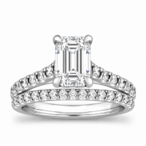 IGI Certified Emerald Lab Hidden Halo Wedding Set (Starting from 2ct up to 5ct)