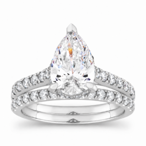 IGI Certified Pear Lab Hidden Halo Wedding Set (Starting from 2ct up to 5ct)