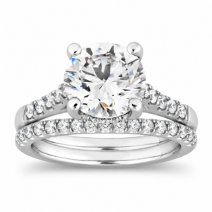 IGI Certified Round Lab Hidden Halo Wedding Set (Starting from 2ct up to 5ct)