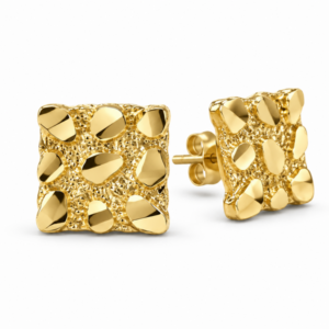 Nugget Stud Earrings in 10k Gold