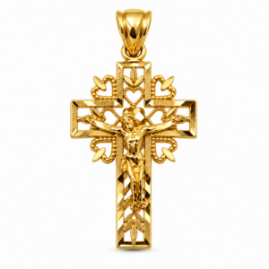 Fancy Crucifix Cross Pendant in 10k Gold