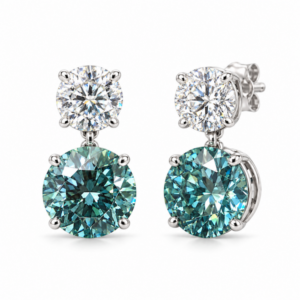 Blue Enhanced Lab Diamond Earrings (4cttw)