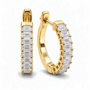 Emerald Lab Diamond Hoop Earrings (2cttw)