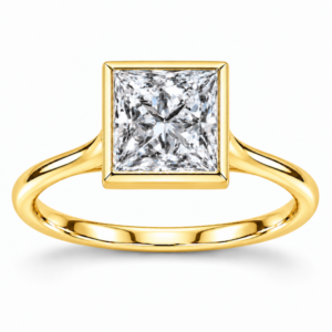 Princess Lab Diamond Bezel Solitaire Ring (Certified 2cttw)