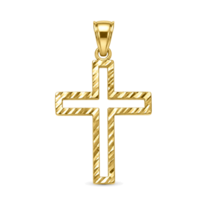 Fancy Open Cross Pendant in 10k Gold