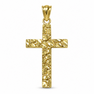 Nugget Cross Pendant in 10k Gold